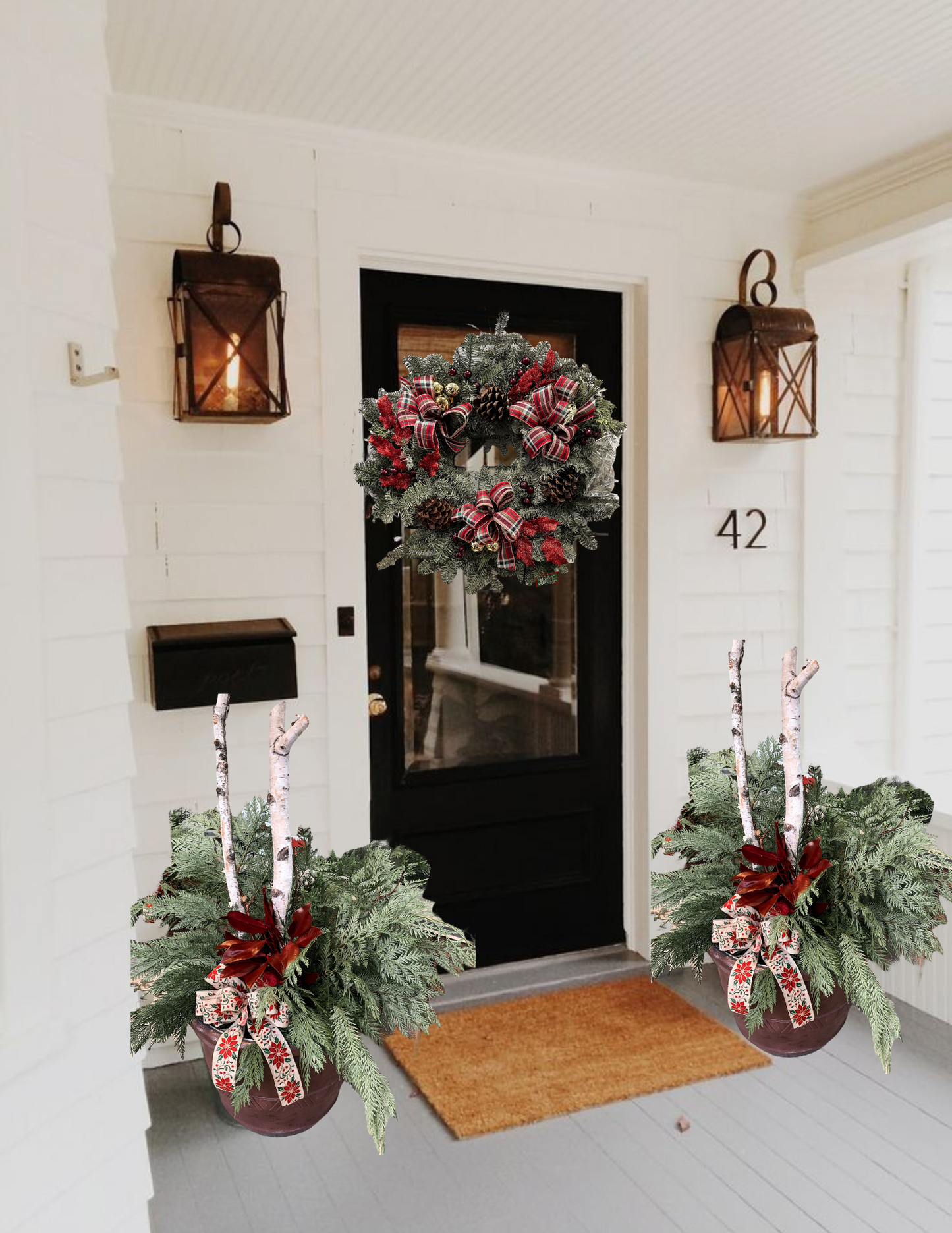 Red Nose Reindeer Front Porch Set