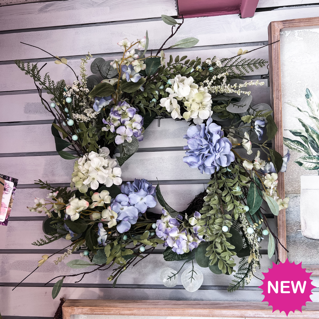 Blue Hydrangea Wreath