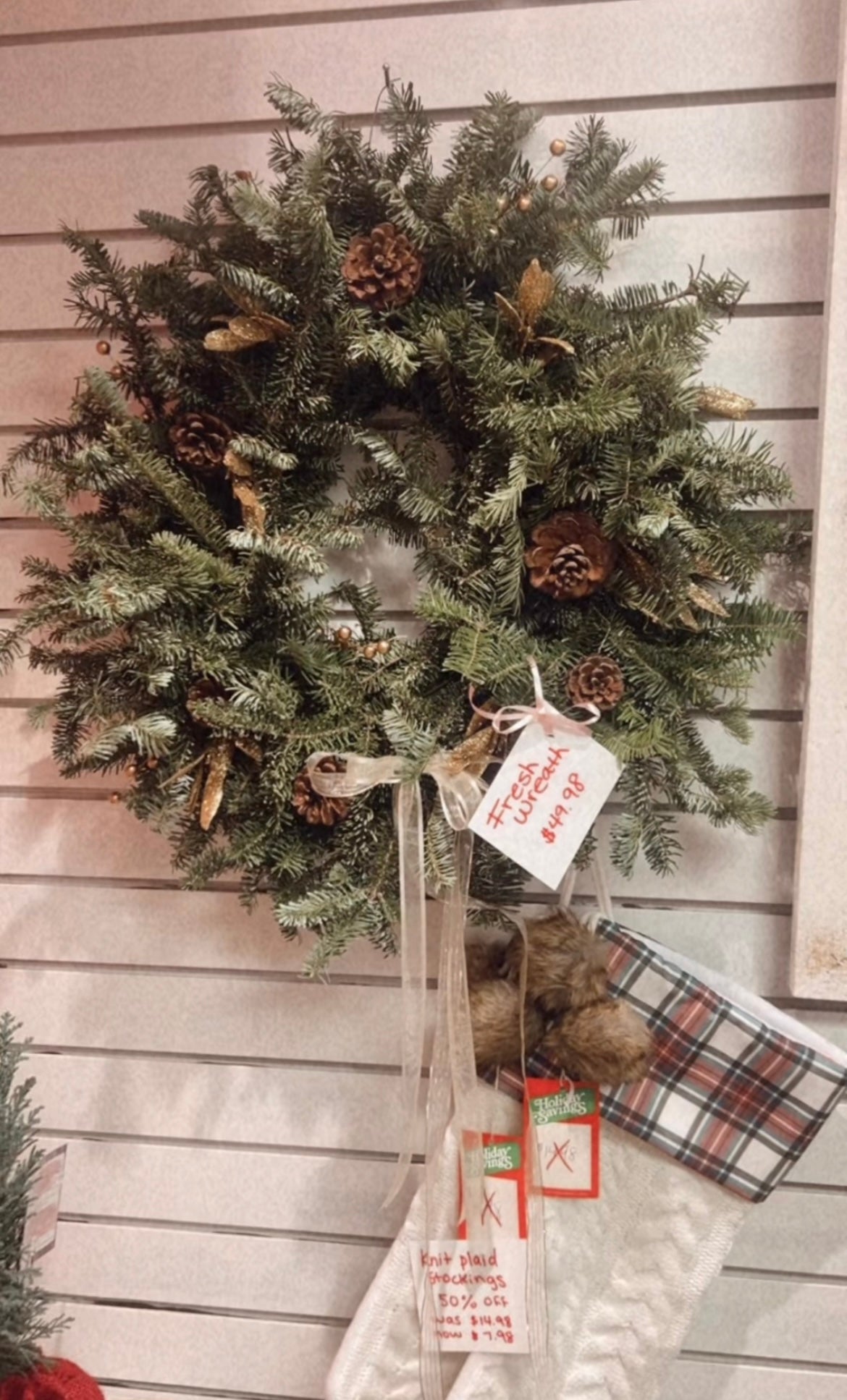 Golden Pinecones (Fresh Wreath)