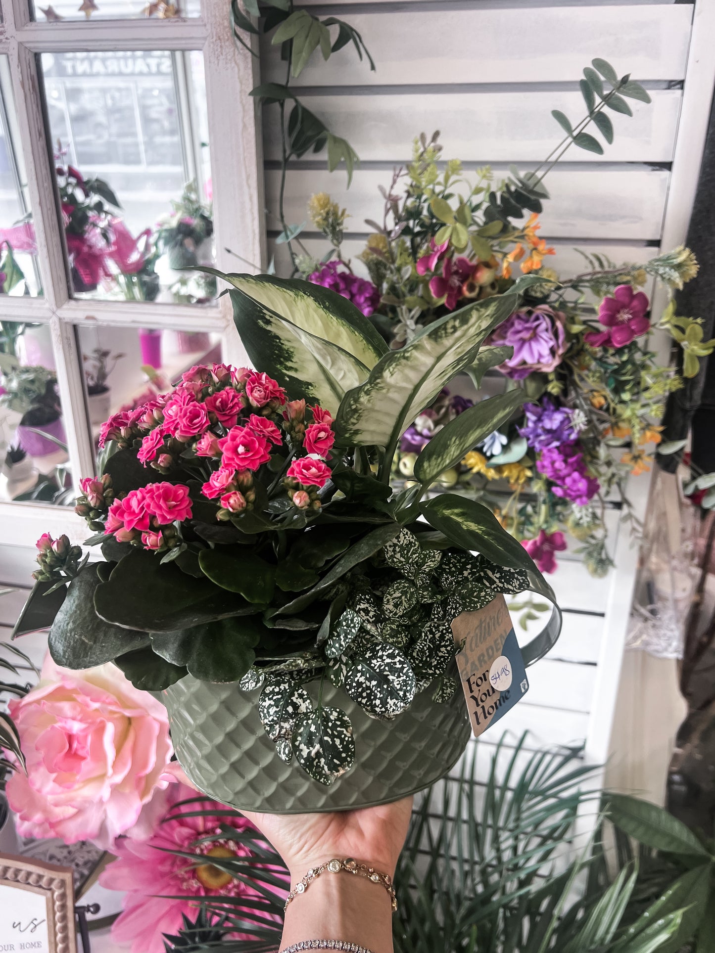 Valentines Hearts Watering Can Planter