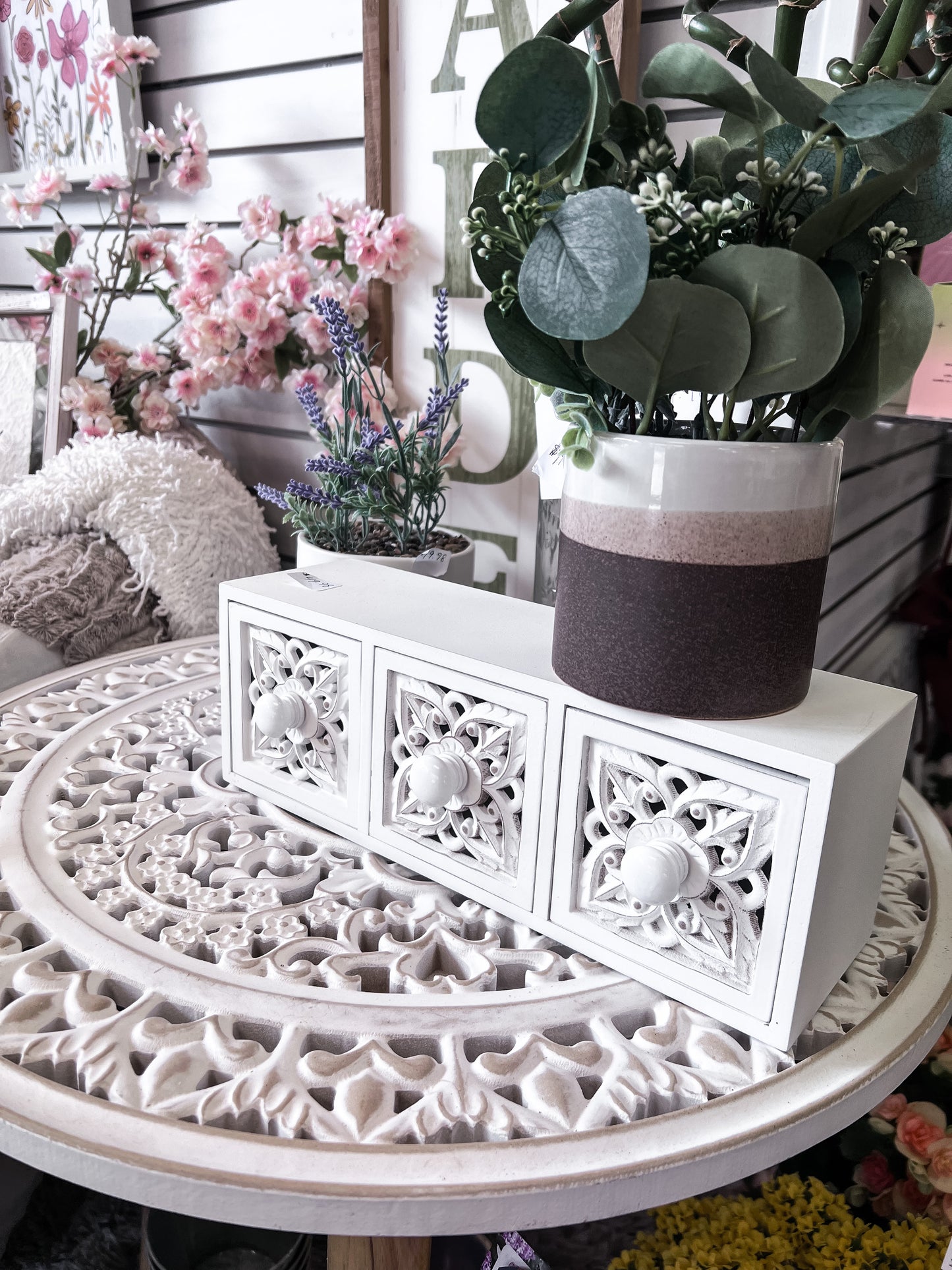 Rustic White Ornament Drawer