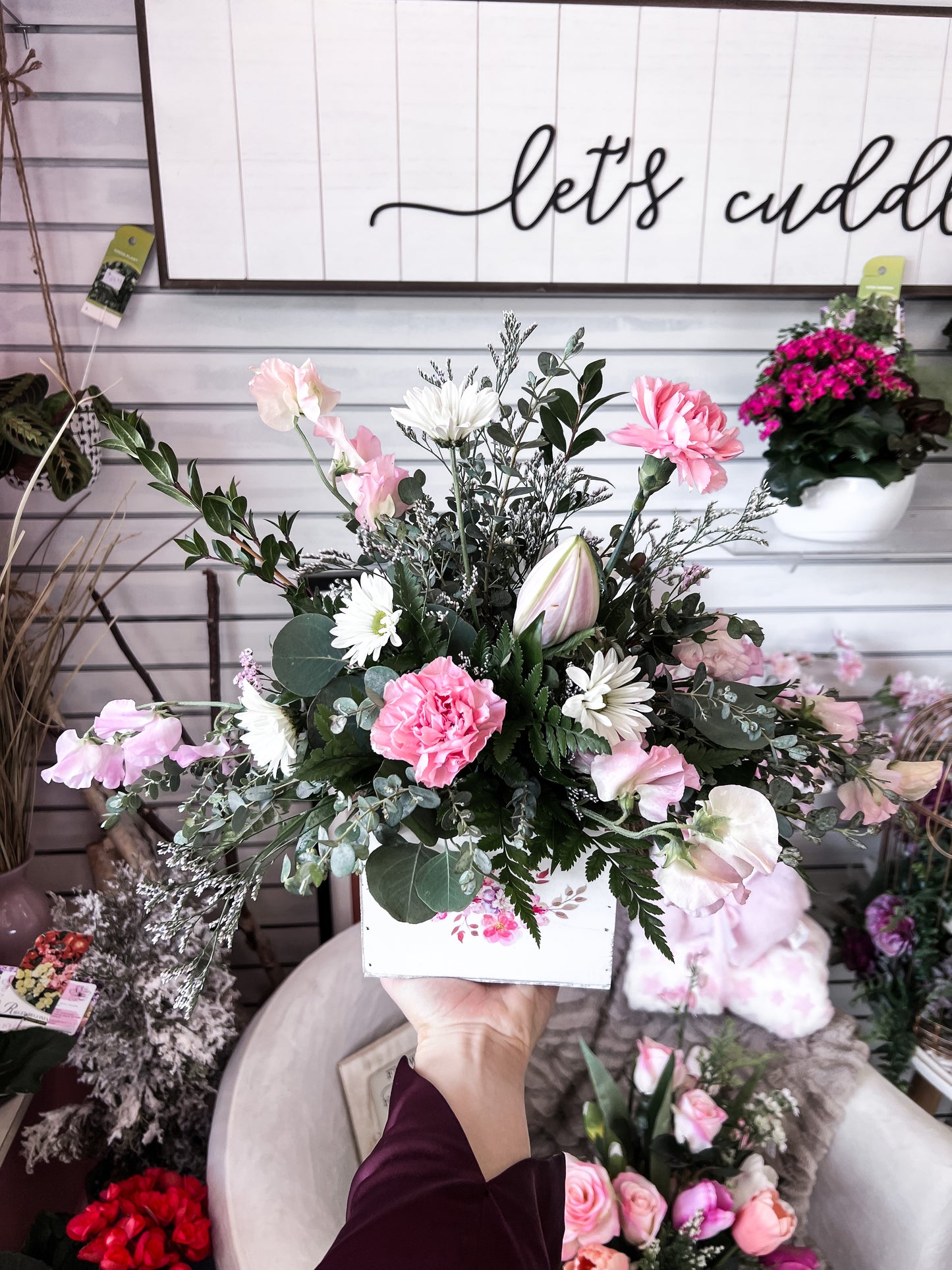 White Floral Box Arrangement