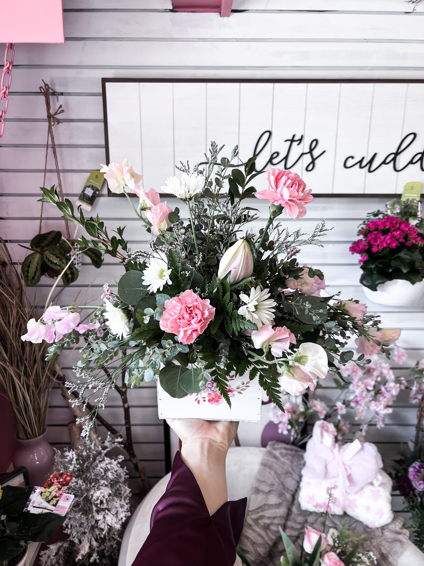 White Floral Box Arrangement