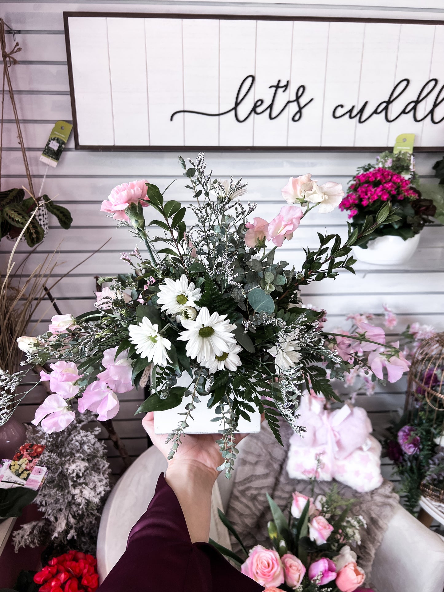 White Floral Box Arrangement