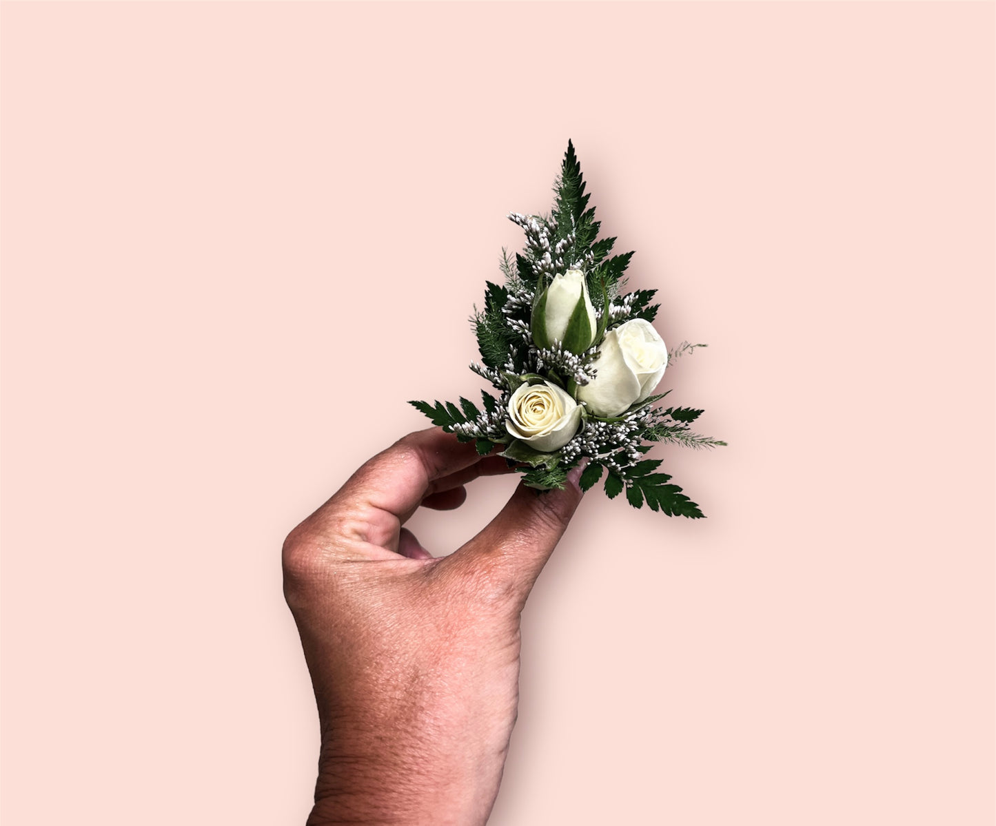 White Spray Rose Boutonniere or Wristlet