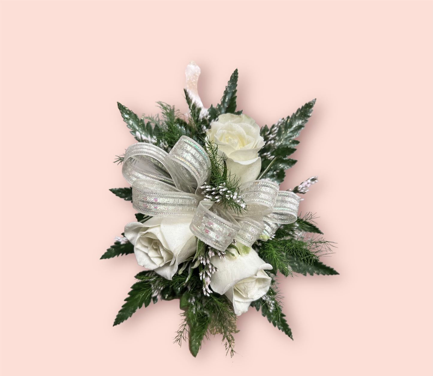 White Spray Rose Boutonniere or Wristlet