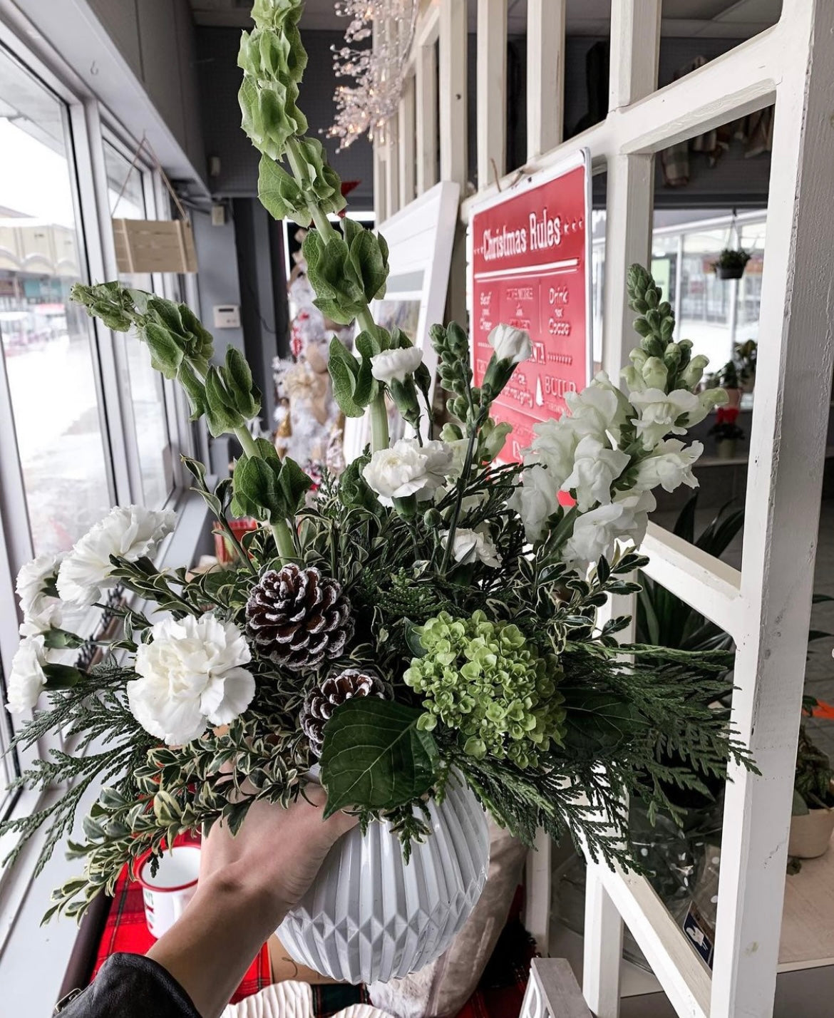 Winter Greens & Pine Cones Please