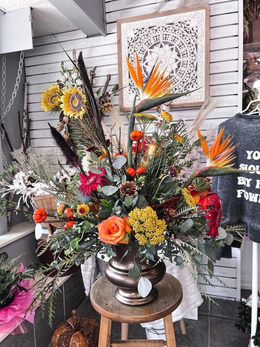 Autumn Breeze & Fall Leaves Premium Arrangement