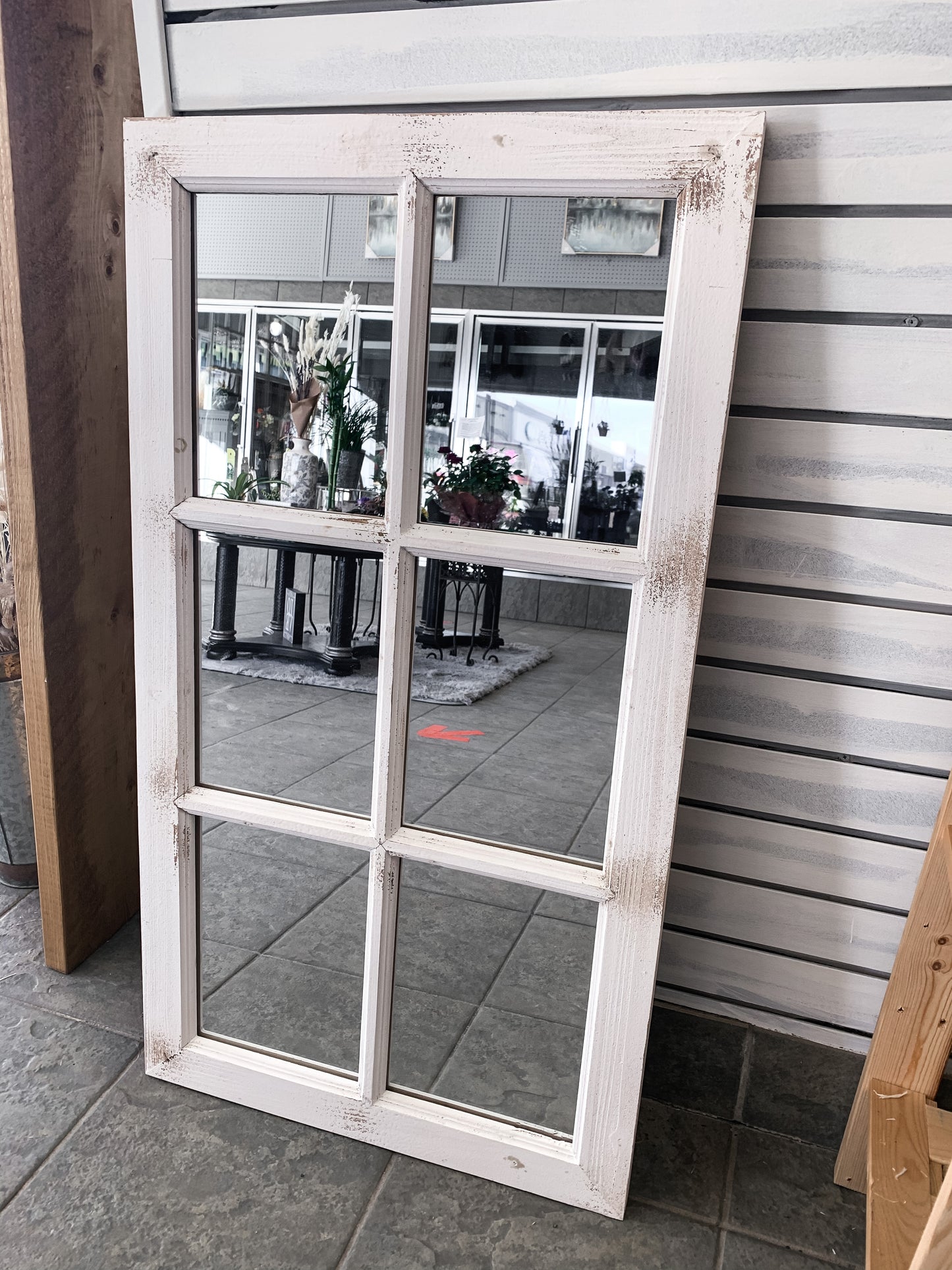 Vintage Windowpane Mirror