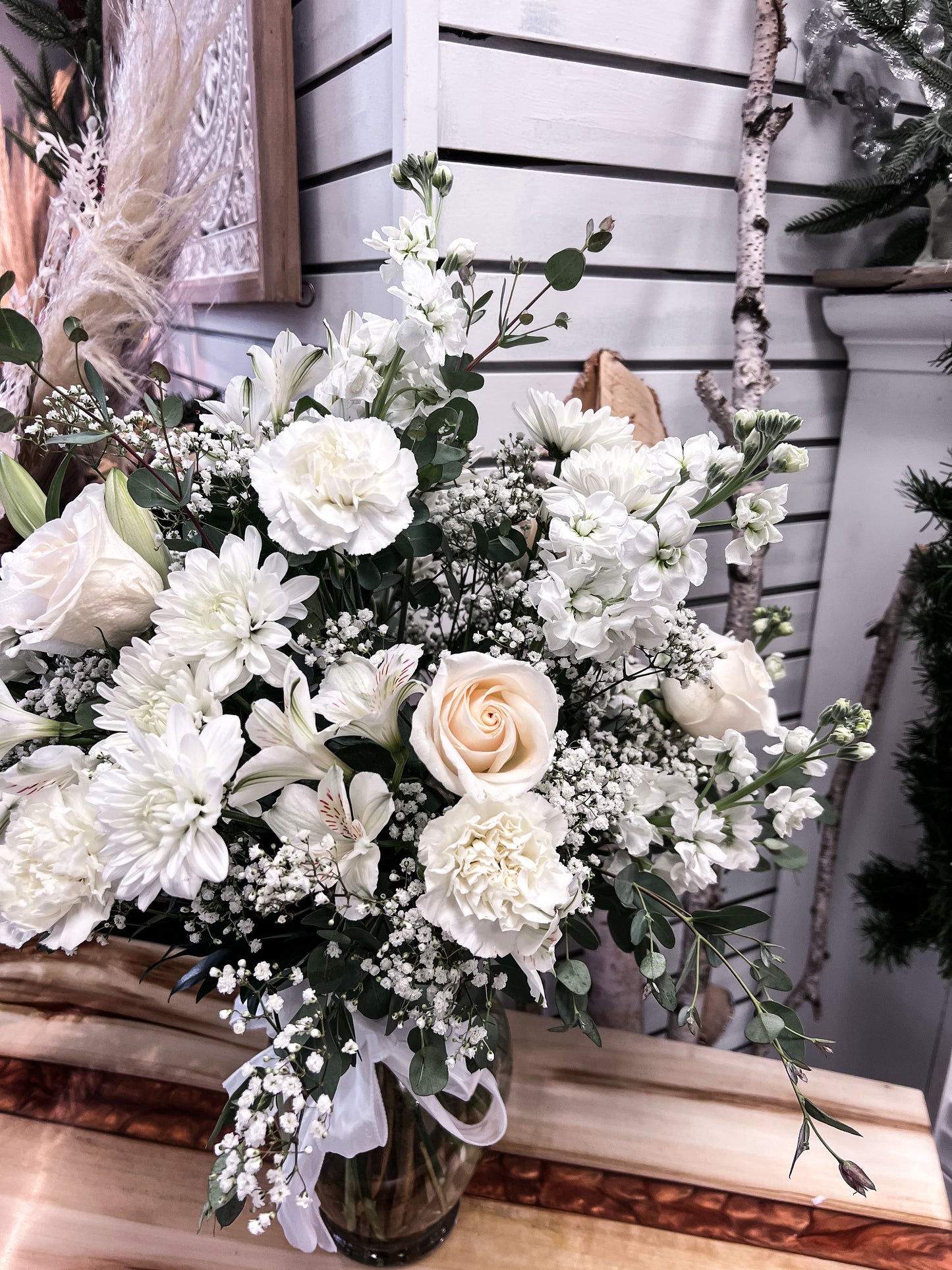 Winter Snow Vase