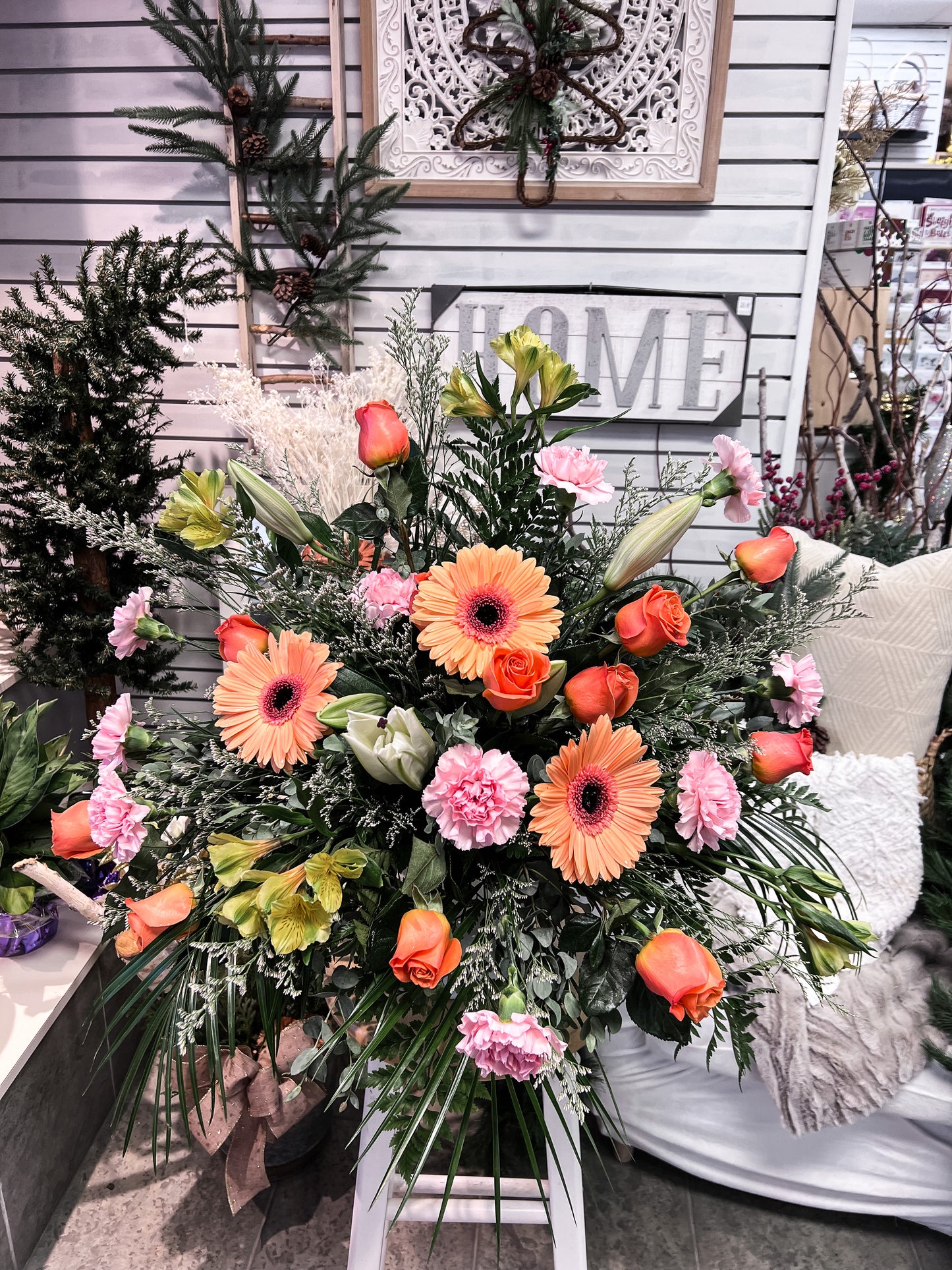 Orange Rose Funeral Arrangement