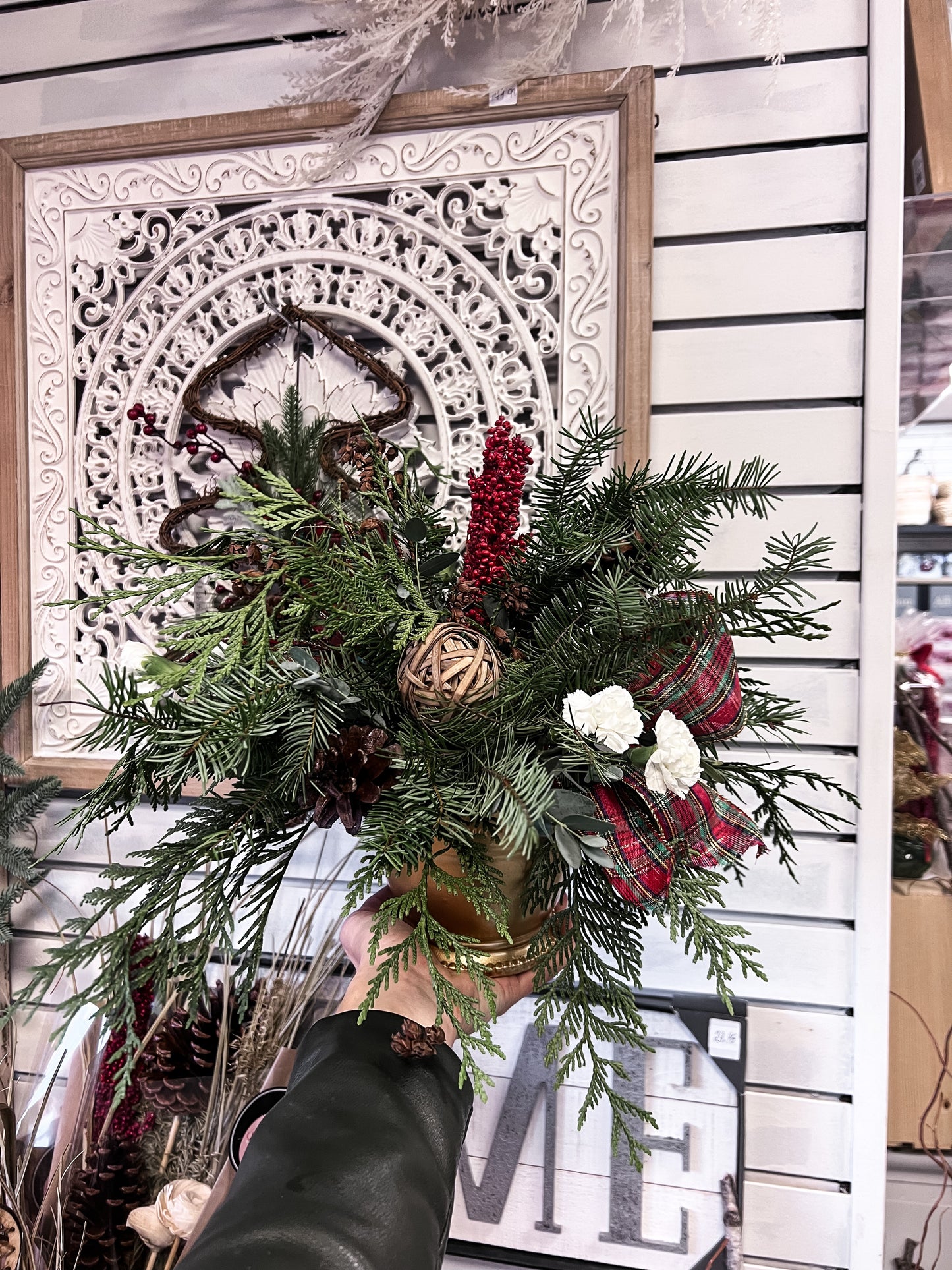 Rustic Plaid Ribbon Arrangement