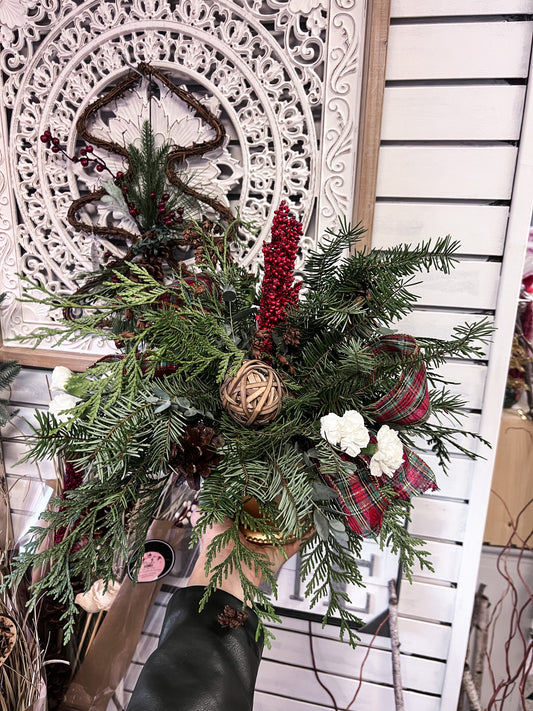 Rustic Plaid Ribbon Arrangement