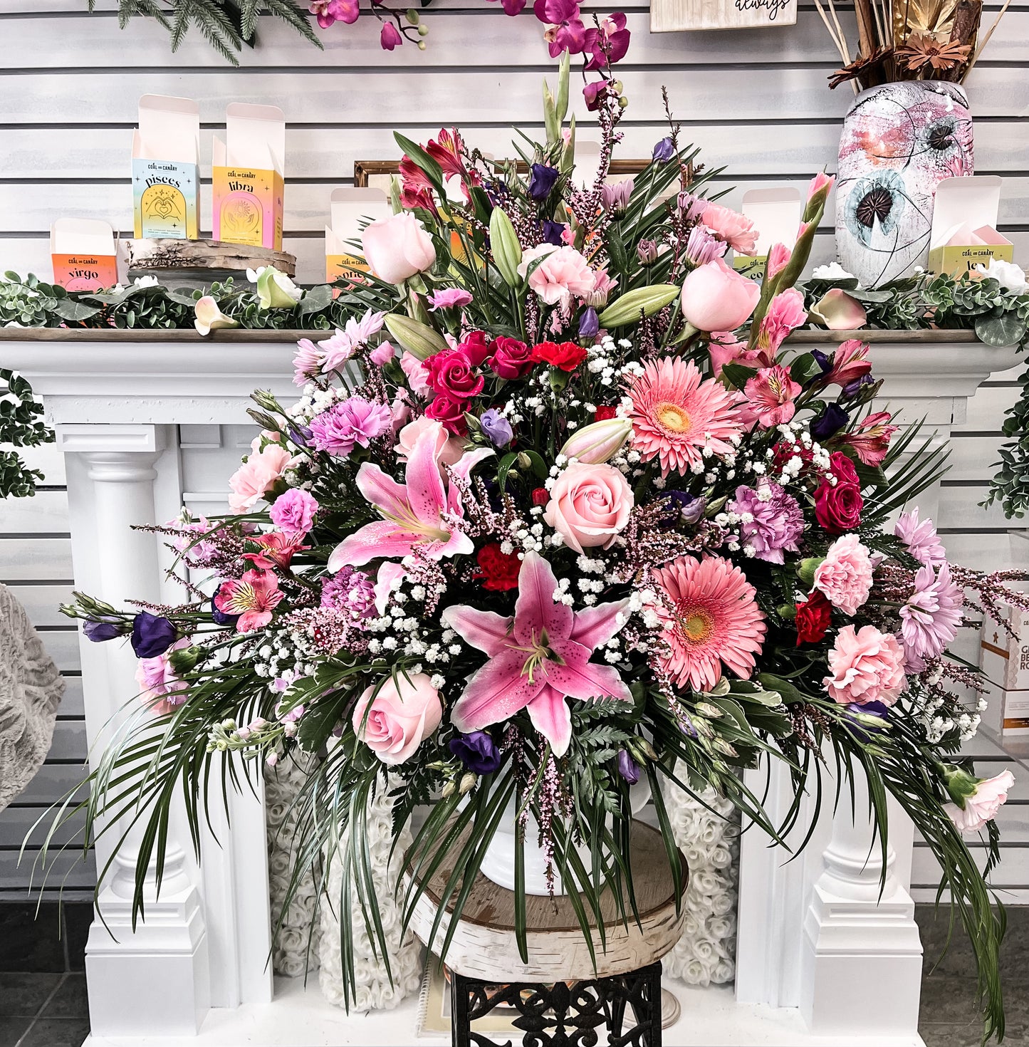Pink & Purple Memorial Arrangement