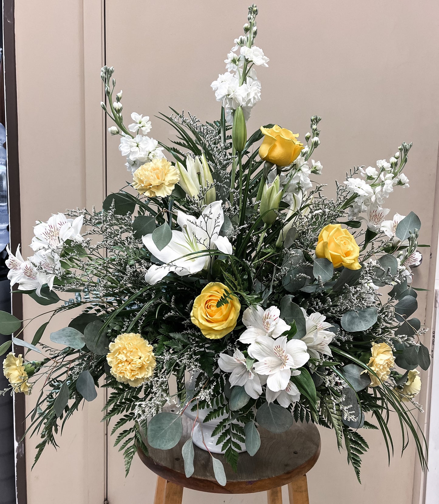 Splash of Yellow Funeral Arrangement