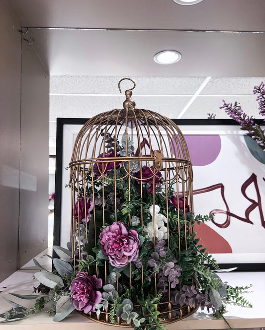 Large Bird Cage Floral Arrangement (Silk)