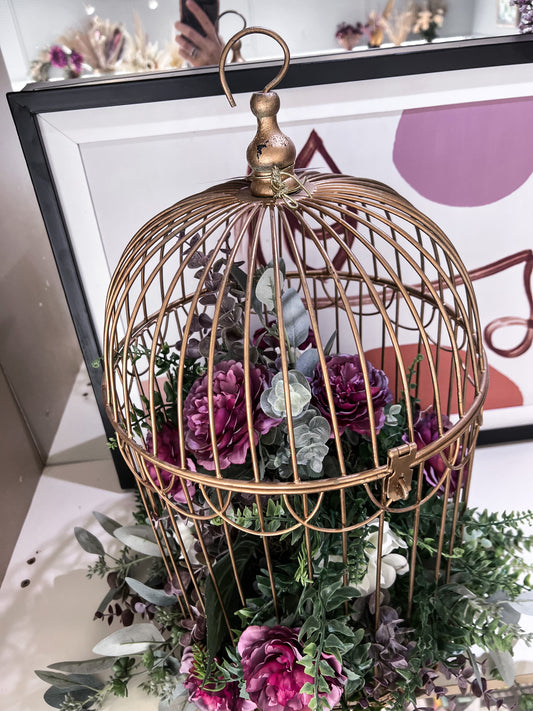 Large Bird Cage Floral Arrangement (Silk)