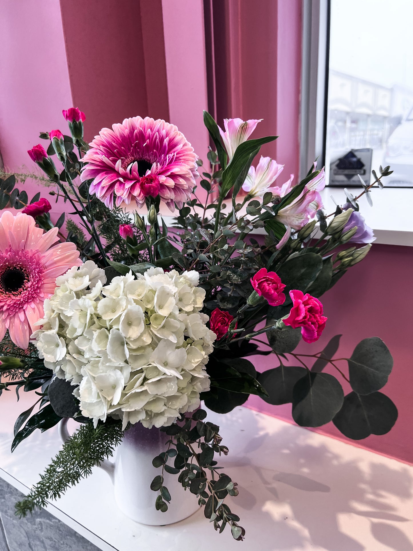 Daisy Watering Can Vase