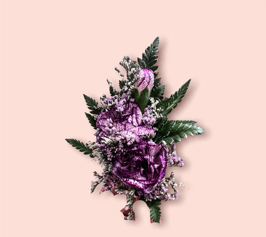 Purple Mini Carn Wristlet/Boutonniere