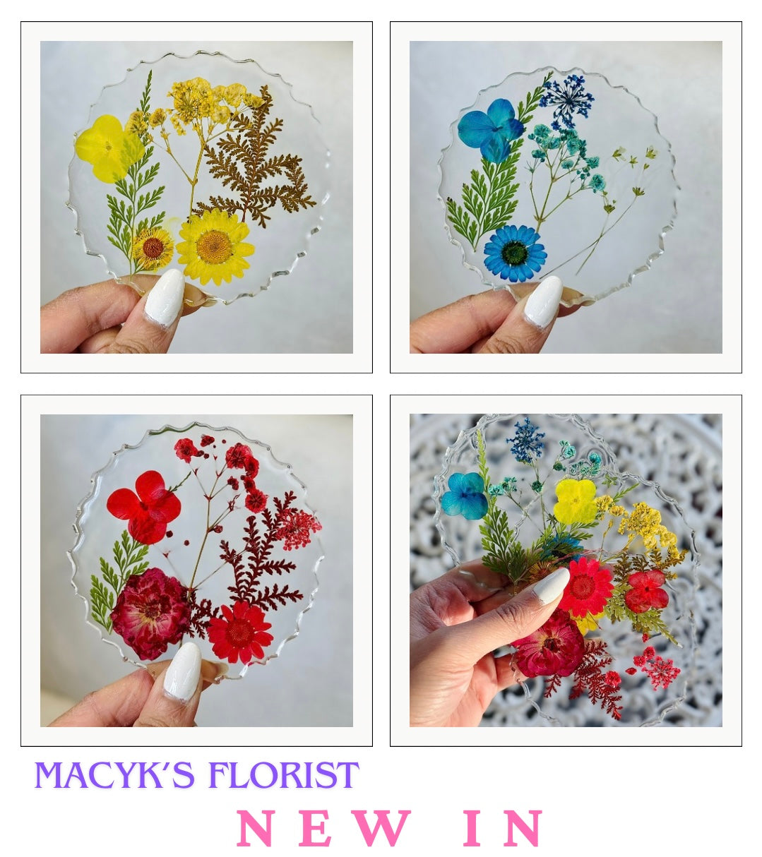 Floral Dream Resin Coasters