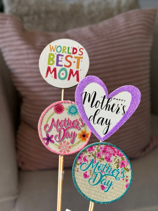 Mother’s Day Wooden Picks – Assorted Designs