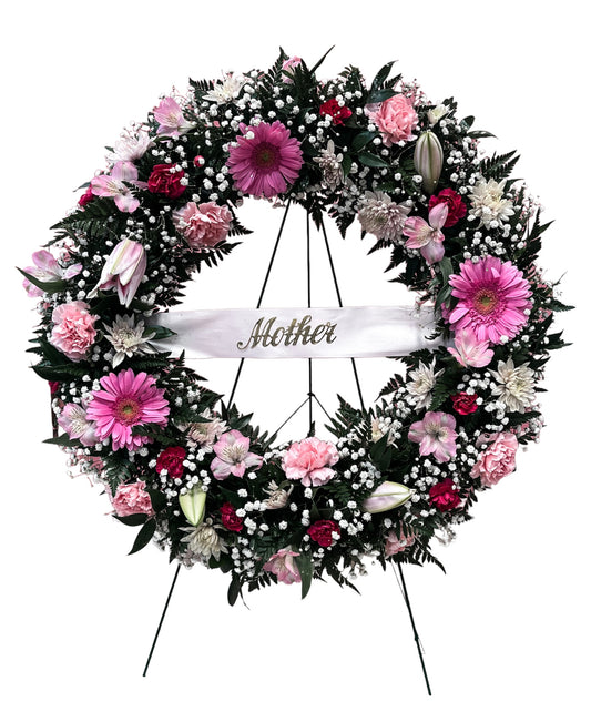 Pinks Memorial Wreath