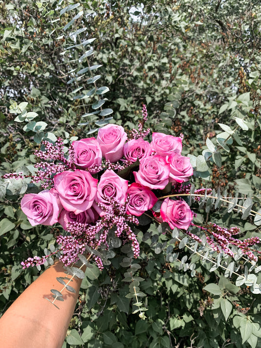 Long Stem Coloured Rose Bouquet