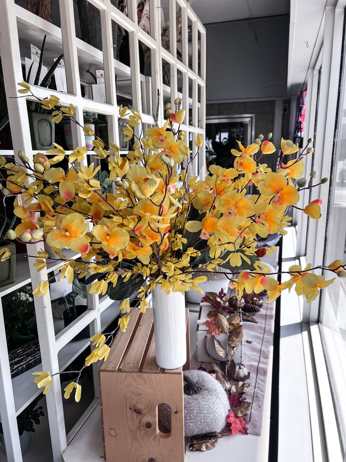 Artificial Splash Of Yellow Vase