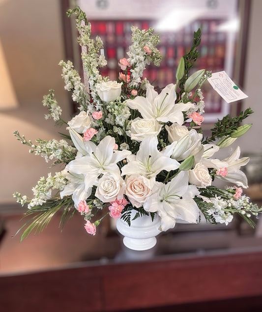 Light Pink Funeral Arrangement