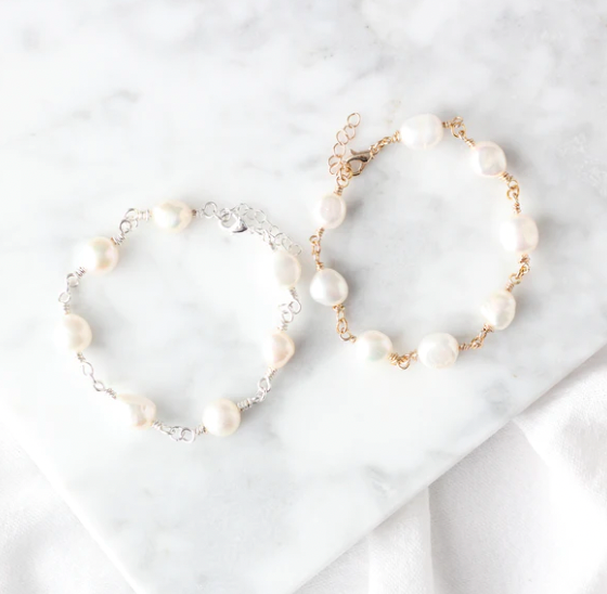 Organic Pearl Link Bracelet